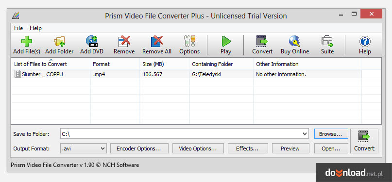 Prism is a video converter for Windows and Mac. . It can convert video fil