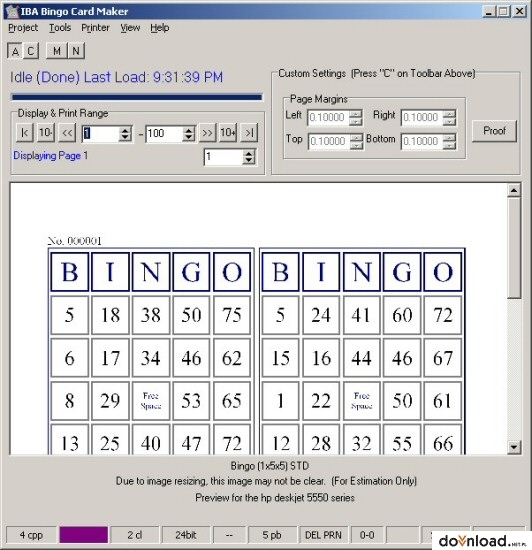Iba Bingo Card Printer 1 26 Herunterladen Download Bild Editoren